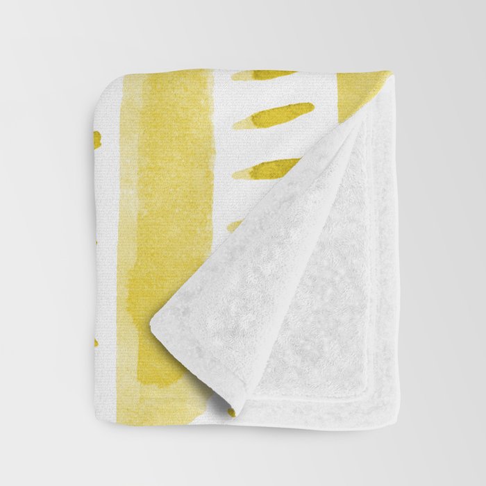 Watercolor lines - yellow Throw Blanket Gallery Image 3