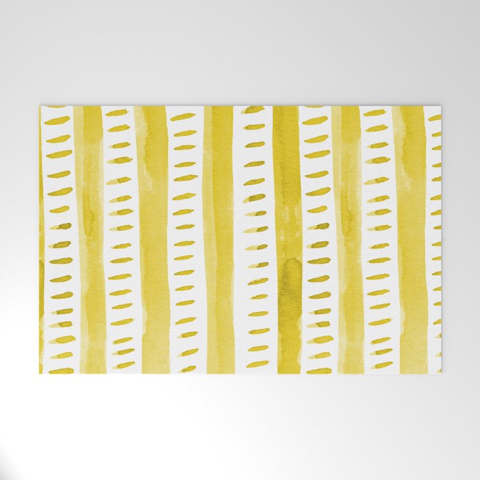 Watercolor lines - yellow Welcome Mat Gallery Image 1