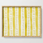 Watercolor lines - yellow Serving Tray Gallery Image 1