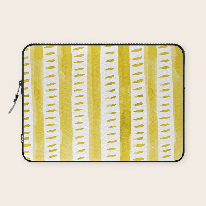 Watercolor lines - yellow Laptop Sleeve Gallery Image 1