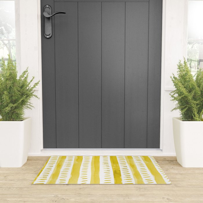 Watercolor lines - yellow Welcome Mat Gallery Image 3