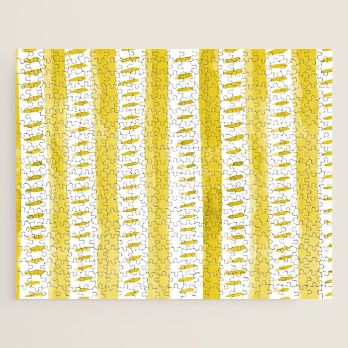 Watercolor lines - yellow Jigsaw Puzzle Gallery Image 1