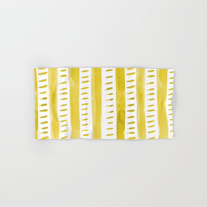 Watercolor lines - yellow Bath Towel Gallery Image 1