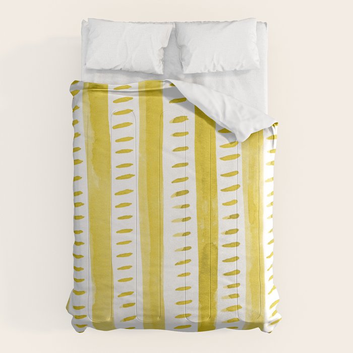 Watercolor lines - yellow Comforter Gallery Image 1