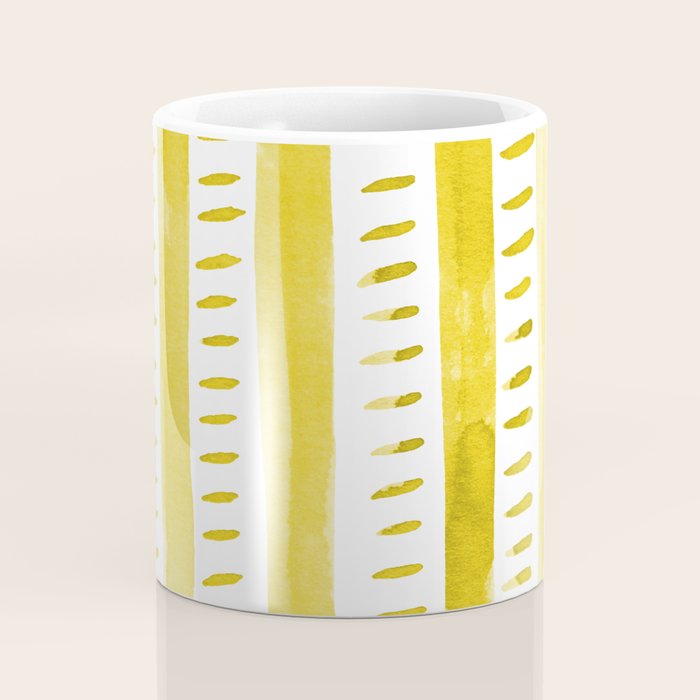 Watercolor lines - yellow Coffee Mug Gallery Image 4