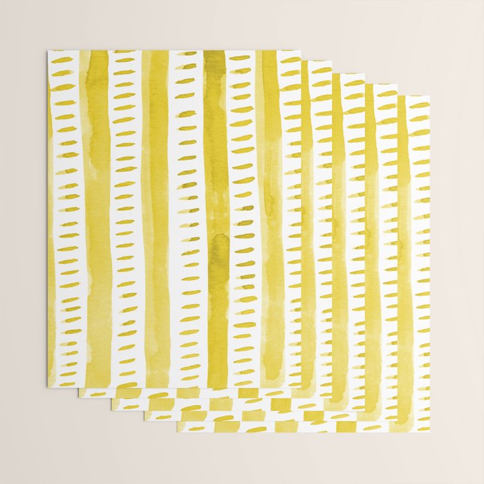 Watercolor lines - yellow Wrapping Paper Gallery Image 3