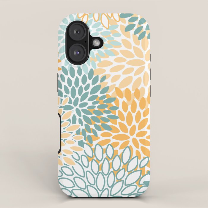 Modern, Floral Prints, Green and Yellow iPhone Case Gallery Image 1