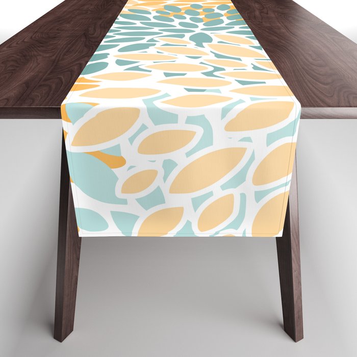 Modern, Floral Prints, Green and Yellow Table Runner Gallery Image 1