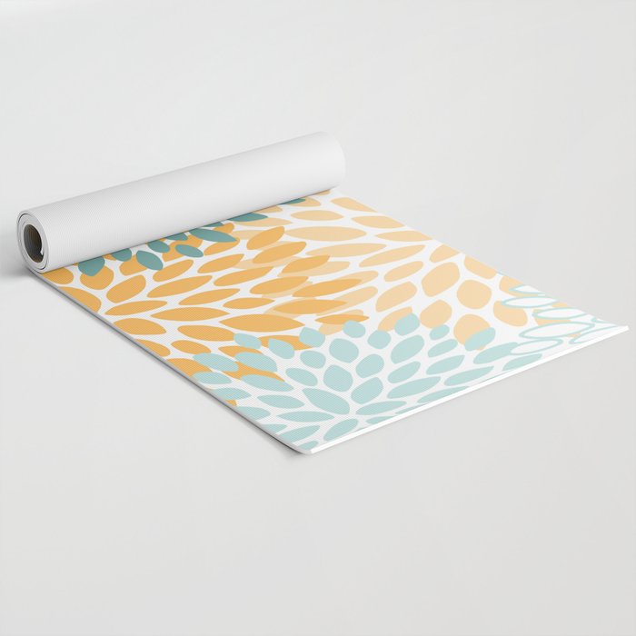 Modern, Floral Prints, Green and Yellow Yoga Mat Gallery Image 2