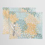 Modern, Floral Prints, Green and Yellow Placemat Gallery Image 1