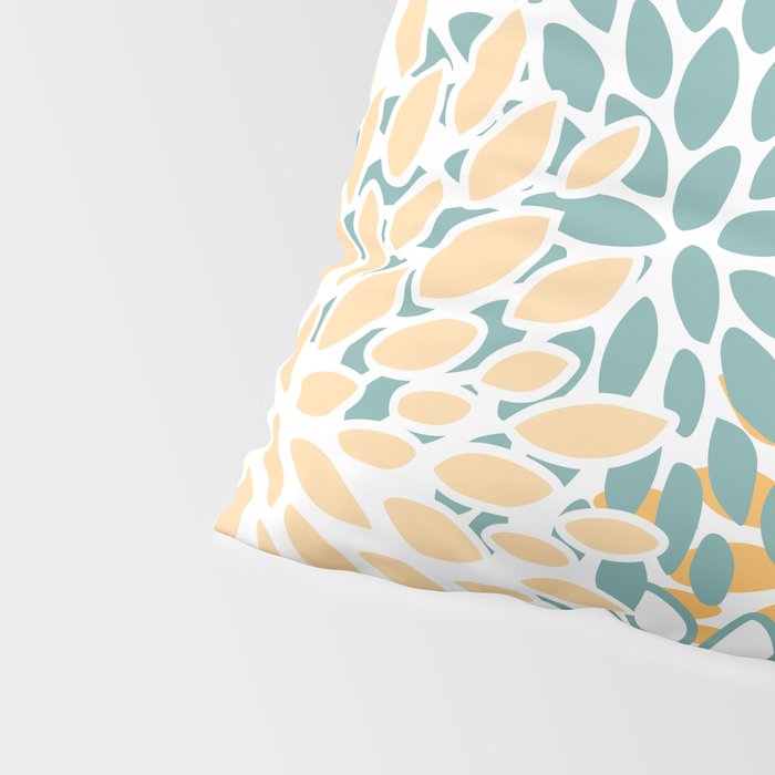 Modern, Floral Prints, Green and Yellow Pillow Sham Gallery Image 4