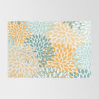 Modern, Floral Prints, Green and Yellow Rug Gallery Image 2