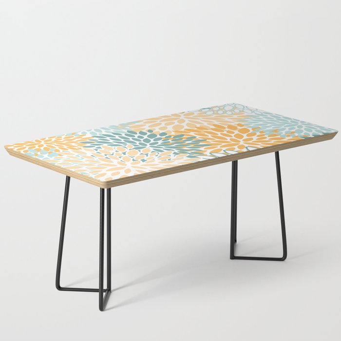 Modern, Floral Prints, Green and Yellow Coffee Table Gallery Image 1