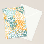 Modern, Floral Prints, Green and Yellow Stationery Card Gallery Image 2