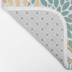 Modern, Floral Prints, Green and Yellow Bath Mat Gallery Image 2