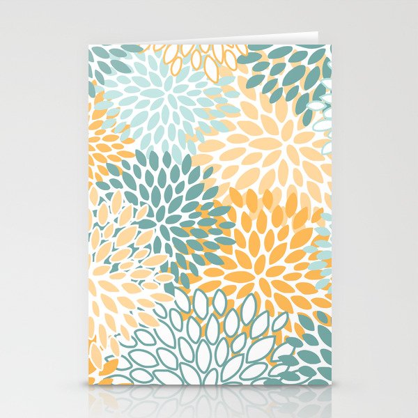 Modern, Floral Prints, Green and Yellow Stationery Card Gallery Image 1