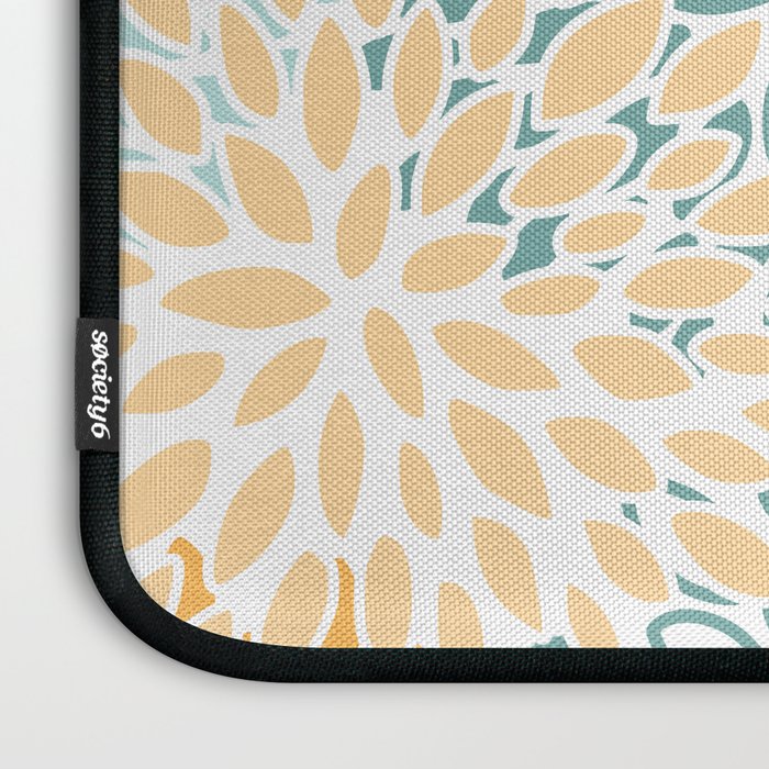 Modern, Floral Prints, Green and Yellow Laptop Sleeve Gallery Image 3