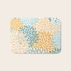 Modern, Floral Prints, Green and Yellow Bath Mat Gallery Image 1