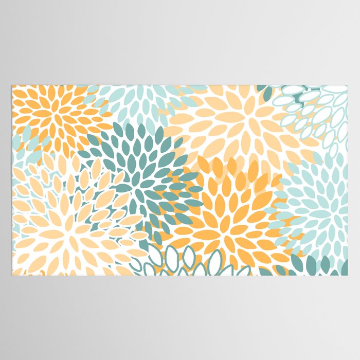 Modern, Floral Prints, Green and Yellow Tablecloth Gallery Image 2