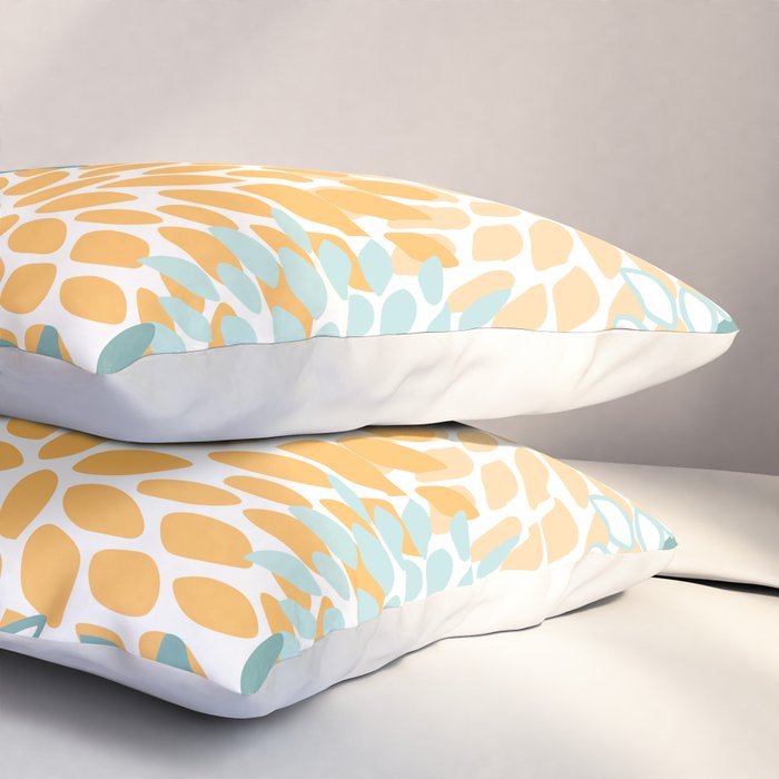Modern, Floral Prints, Green and Yellow Pillow Sham Gallery Image 3