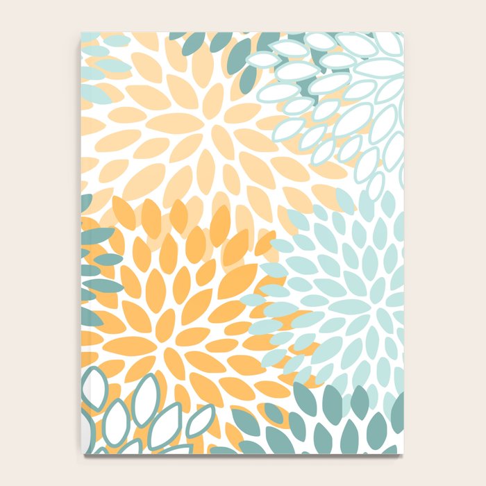 Modern, Floral Prints, Green and Yellow Notebook Gallery Image 4