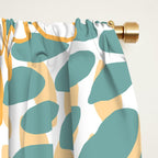 Modern, Floral Prints, Green and Yellow Window Curtain Gallery Image 2