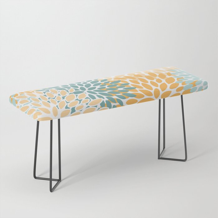 Modern, Floral Prints, Green and Yellow Bench Gallery Image 1