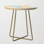 Modern, Floral Prints, Green and Yellow Side Table Gallery Image 1