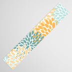 Modern, Floral Prints, Green and Yellow Table Runner Gallery Image 3