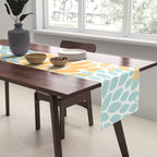 Modern, Floral Prints, Green and Yellow Table Runner Gallery Image 2
