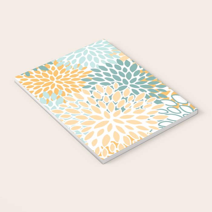 Modern, Floral Prints, Green and Yellow Notebook Gallery Image 3