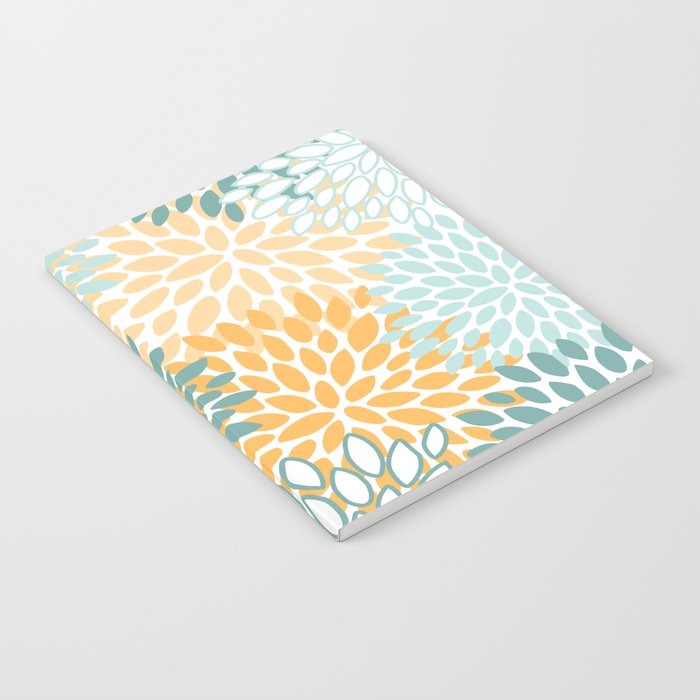 Modern, Floral Prints, Green and Yellow Notebook Gallery Image 2