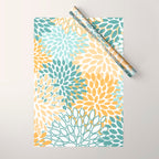 Modern, Floral Prints, Green and Yellow Wrapping Paper Gallery Image 1