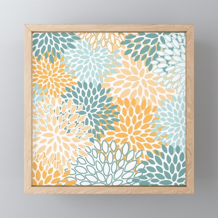 Modern, Floral Prints, Green and Yellow Mini Art Print Gallery Image 1