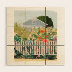 A Postcard From Cozy  - mixed media Garden Illustration  Wood Wall Art Gallery Image 1