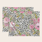 Elegant Leopard Print and Floral Design Placemat Gallery Image 1