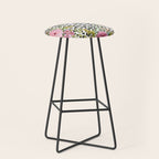 Elegant Leopard Print and Floral Design Stool Gallery Image 1