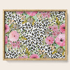 Elegant Leopard Print and Floral Design Serving Tray Gallery Image 1