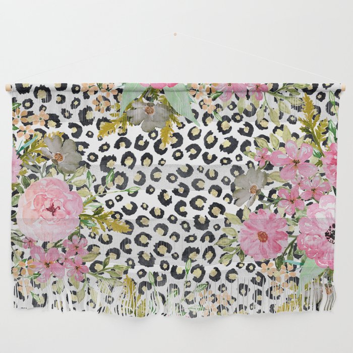 Elegant Leopard Print and Floral Design Wall Hanging Gallery Image 1