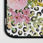 Elegant Leopard Print and Floral Design Laptop Sleeve Gallery Image 3