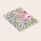 Elegant Leopard Print and Floral Design Notebook Gallery Image 2