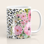 Elegant Leopard Print and Floral Design Coffee Mug Gallery Image 1