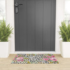 Elegant Leopard Print and Floral Design Welcome Mat Gallery Image 3