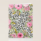 Elegant Leopard Print and Floral Design Stationery Card Gallery Image 2