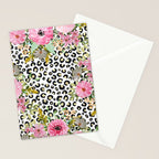 Elegant Leopard Print and Floral Design Stationery Card Gallery Image 2