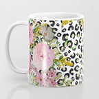 Elegant Leopard Print and Floral Design Coffee Mug Gallery Image 3