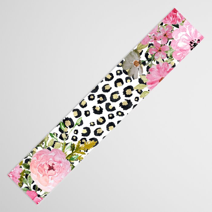 Elegant Leopard Print and Floral Design Table Runner Gallery Image 3