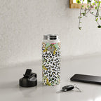 Elegant Leopard Print and Floral Design Water Bottle Gallery Image 4