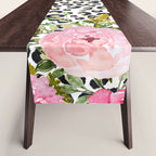 Elegant Leopard Print and Floral Design Table Runner Gallery Image 1
