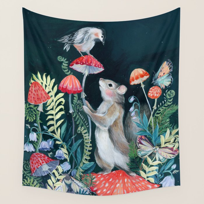 Mushroom garden Wall Tapestry Gallery Image 1